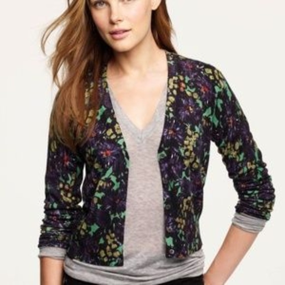 J. Crew Sweaters - J. Crew Jenna's wool cardigan in nightfall floral